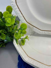 Тарелки постановочные Rosenthal, форма Maria. Фарфор с текстурой, позолота. Винтаж. Цена за 1шт. Картинка 2